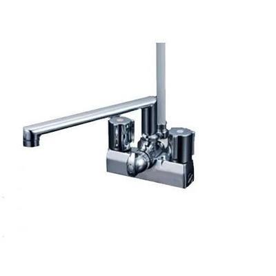 [KF205GN]KVK　水栓金具　デッキ型一時止水付2ハンドルシャワー240mmパイプ付〈KF205Gの後継品〉 | KVK