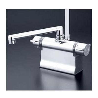 [KF3011THS]KVK デッキ形サーモスタット式シャワー 撥水サーモシリーズ 190mmパイプ付