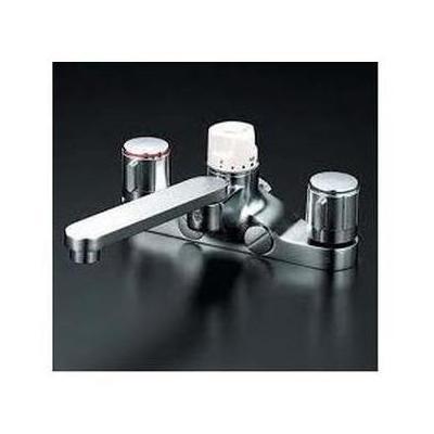 [KM296]KVK 水栓金具 デッキ形定量止水付２ハンドル混合栓 | KVK