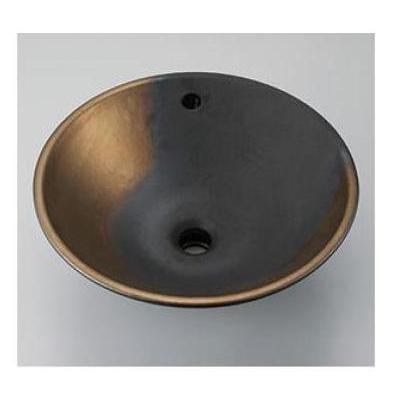 [KV305F]KVK 手洗器 美術工芸手洗鉢 黒金彩 オーバーフロー仕様美術工芸手洗鉢 黒金彩 オーバーフロー仕様 | 
