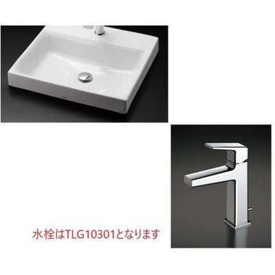 TOTO [LS717C+TLG10301J+TL4CU×2+TLDS2204JA]TOTO カウンター式洗面器