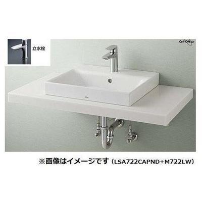 ポイント5倍 [LSC722AAPND]TOTO　ベッセル式洗面器セット一式　カウンター式設置洗面器+立水栓　目皿仕様(目皿盗難防止仕様)　壁給水　壁排水
