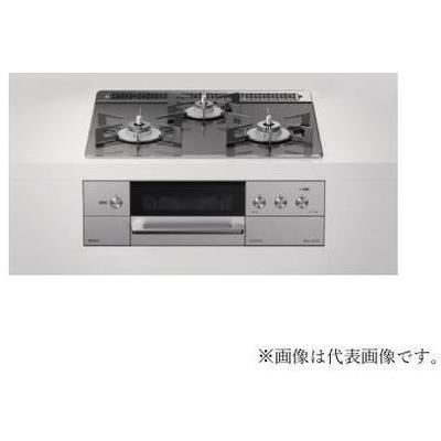 [RHS31W31E15RCASTW]リンナイ ガスビルトインコンロ 3V乾電池 操作部液晶付き　標準幅60cm ツイードシルバー　ホーローごとくタイプ