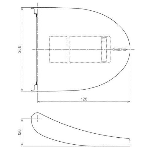 [TCM4640]TOTO 便ふた・便座取り換えパーツ　S・SB用便ふた　TCF6542系　 |  | 01