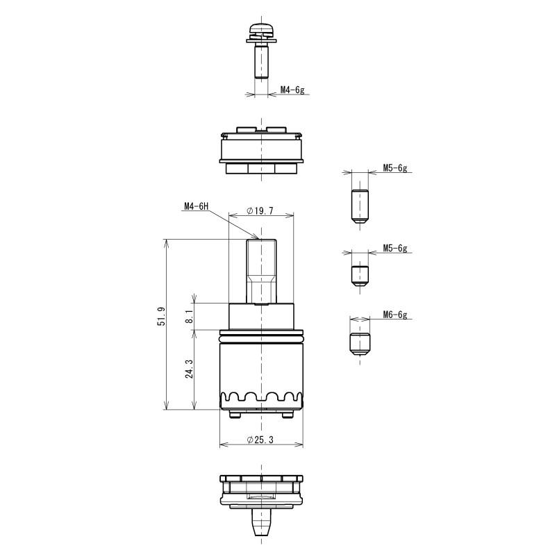 あすつく 在庫あり[THF57A]TOTO 水栓部材　シングルバルブ部 エコシングル・上げ吐水用〈THF57の後継品〉 |  | 02