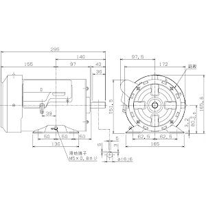 ムライ 単相モーター SCF-MR-400W-4P AC100/200V コンデンサ始動 全閉外扇形IP42 脚付