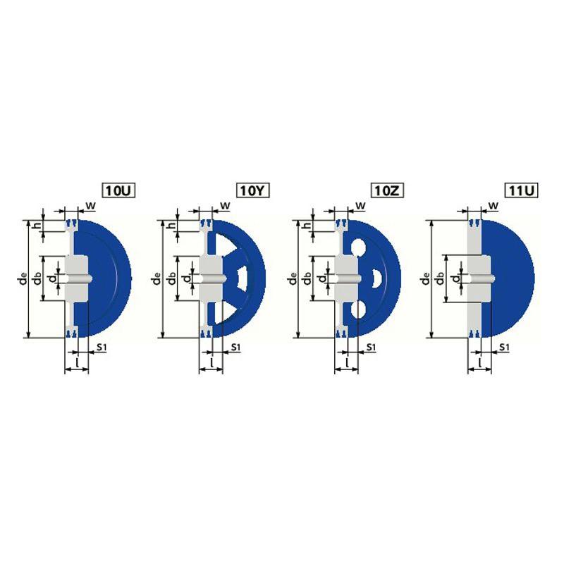 375-5V-2　NBK　鍋屋バイテック　加工なし　5V・5VXベルト適用　2本掛　5V型　ウェッジプーリー　下穴品　プーリー