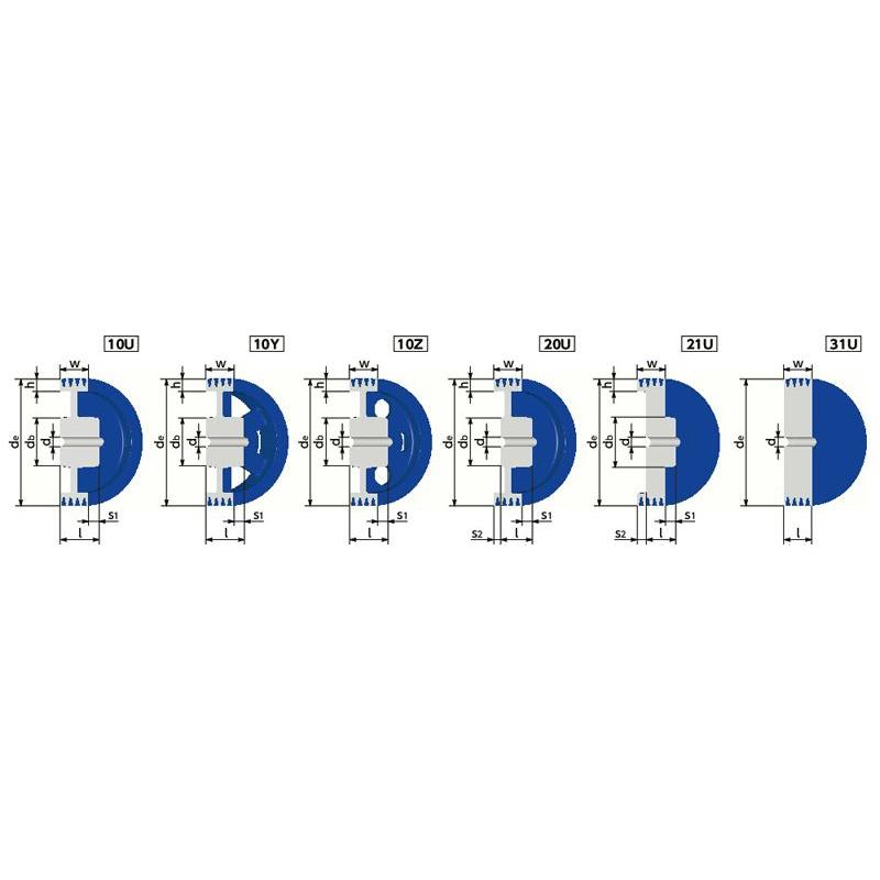 NBK 鍋屋バイテック ウェッジプーリー 450-5V-4 5V型 4本掛 プーリー 下穴品 加工なし 5V・5VXベルト適用