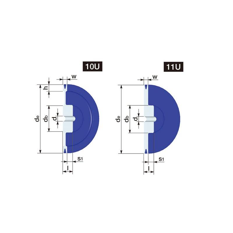 NBK 鍋屋バイテック ウェッジプーリー 212-3V-1 3V型 1本掛 プーリー 下穴品 加工なし 3V・3VXベルト適用