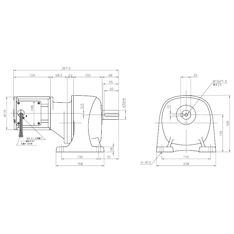 ニッセイ ギヤードモーター G3L28N100-MM02TWJNN 平行軸 脚取付 0.2kW 減速比1/100 ブレーキ無 軸炭素鋼
