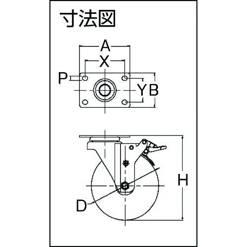 SAMSONG ステンレスキャスター TP5150-01-PLY-SWB 自在SP付 ウレタン 