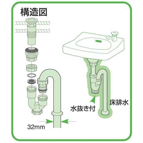 SANEI 洗面排水栓付Sトラップ PH778-32 4個まとめ売り 【まとめ売り商品】_3