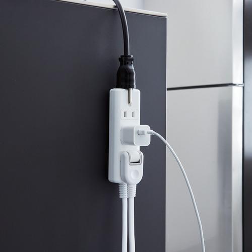 ELECOM 磁石タップ T-KM01-2410WH 4個口(内3ピン1) 1m ホワイト 40個まとめ売り 【まとめ売り商品】_2