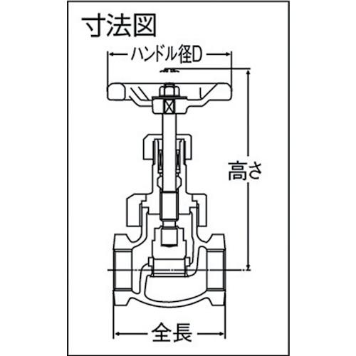 桑名金属工業 グローブバルブ10K M10KSG-40A 1 1/2_1