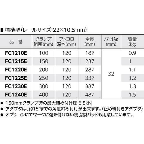 スーパー L型クランプ(標準型)フトコロ深さ:120mm FC1220E クランプ範囲:200mm 10丁まとめ売り 【まとめ売り商品】の画像