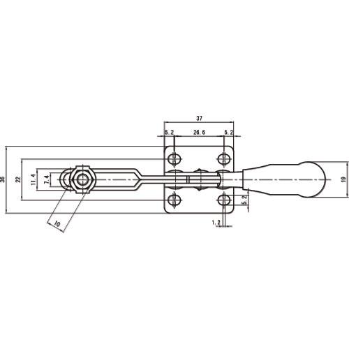 スーパー 下方押え型トグルクランプ(水平ハンドル式)全長:142mm TDH350F 締付力:0.9kN 30個まとめ売り 【まとめ売り商品】_1