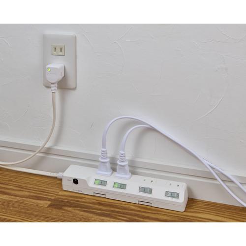 ELPA コード付タップ WLK-42B(W) 耐雷SW付タップ(ブレーカー) 4個口2M 25個まとめ売り 【まとめ売り商品】_2