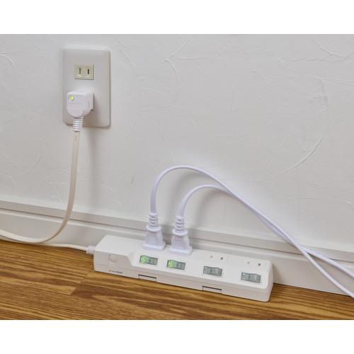 ELPA コード付タップ WLK-43S(W) 耐雷SW付タップ 4個口3M 25個まとめ売り 【まとめ売り商品】_2
