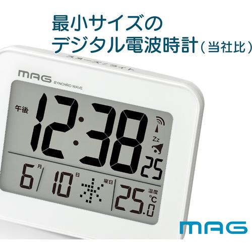 MAG 電波目覚まし時計(デジタル) T-776 WH-Z ファルマン ホワイト T−776WH−Z 60個まとめ売り 【まとめ売り商品】の画像