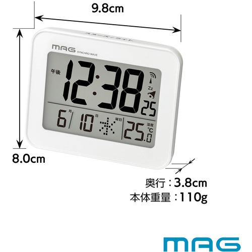 MAG 電波目覚まし時計(デジタル) T-776 WH-Z ファルマン ホワイト T−776WH−Z 60個まとめ売り 【まとめ売り商品】の画像