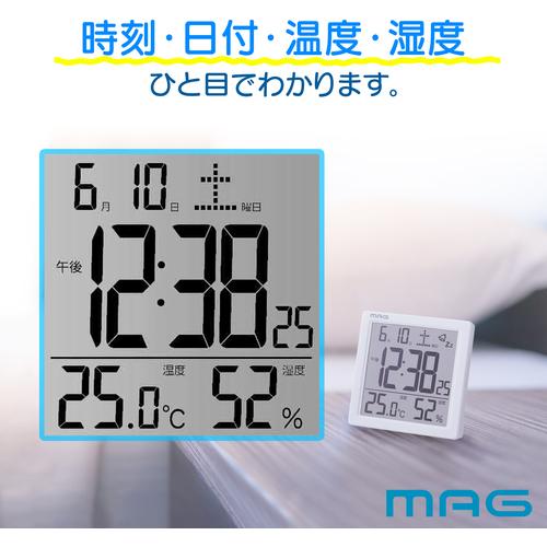 MAG デジタル目覚まし時計 T-726 WH-Z カッシーニ ホワイト T−726WH−Z 60個まとめ売り 【まとめ売り商品】の画像