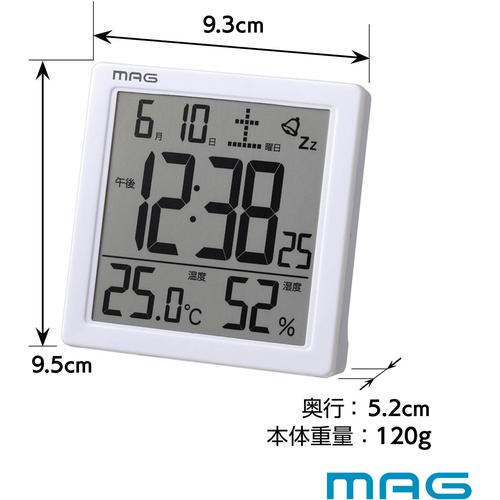 MAG デジタル目覚まし時計 T-726 WH-Z カッシーニ ホワイト T−726WH−Z 60個まとめ売り 【まとめ売り商品】の画像