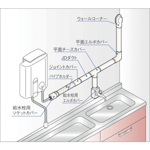 因幡電工 平面エルボカバー90° JK-20F 50個まとめ売り 【まとめ売り商品】_2