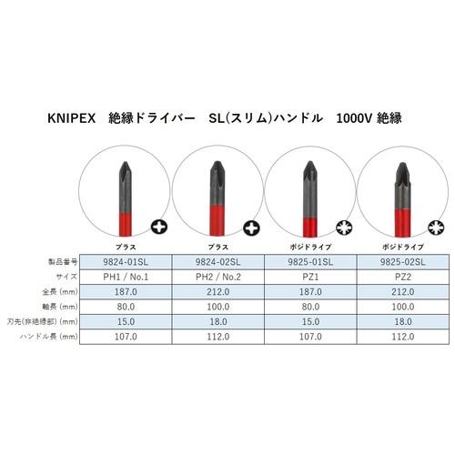 KNIPEX 絶縁ドライバースリム(+)PH1 9824-01SL 12本まとめ売り 【まとめ売り商品】_2