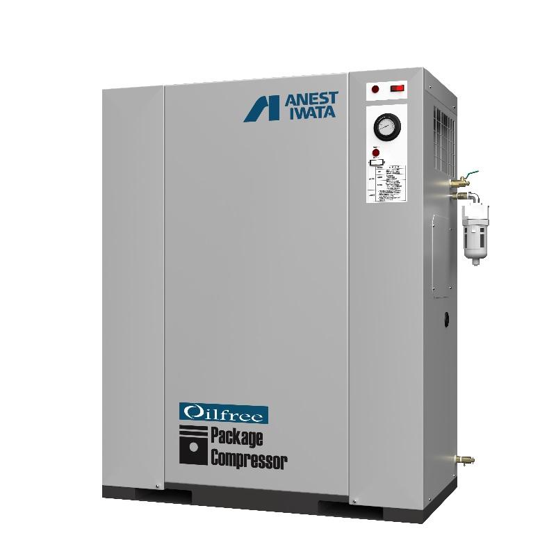 アネスト岩田 コンプレッサー CFP22CF-8.5D-M6 60Hz専用 パッケージ 無給油式 圧力開閉器式 ドライヤー付き 三相200V 2.2kW 60Hz
