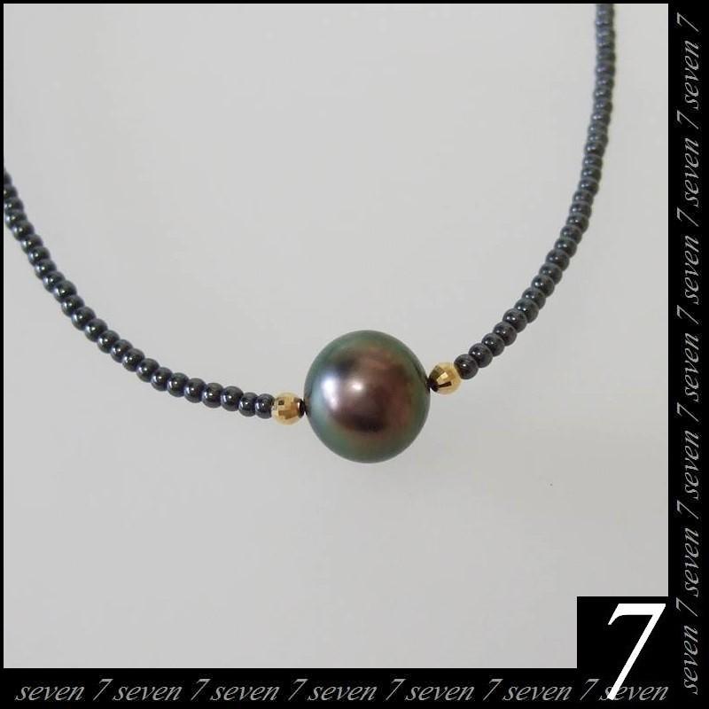 K18 黒真珠 ブラックパール★TOP11mm珠 ペンダント ネックレス★42cm★カジュアル オシャレ 上品 大人★美品