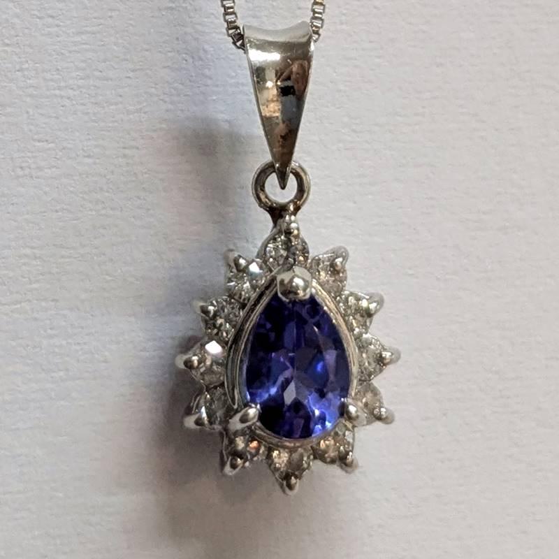 プラチナ◇サファイア 0.24ct ダイヤ◇ペンダント ネックレス◇ペア 
