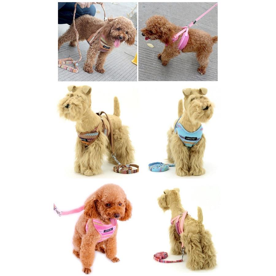 犬 猫 ハーネス リード付 ペット 服 ボヘミア 胴輪 キャット ドッグ