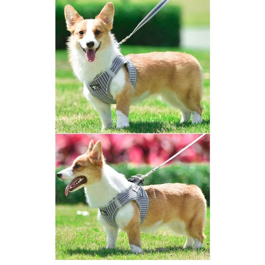 犬 ハーネス リード付 ペット 服 ハニカムメッシュ ウェア