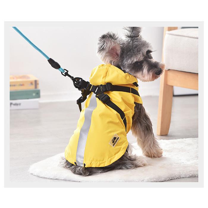 犬 猫 レインコート ハーネス 一体型 フード付 服 ウェア ペット 犬 猫 レインコート ハーネス 一体型 フード付 服 ウェア ペット