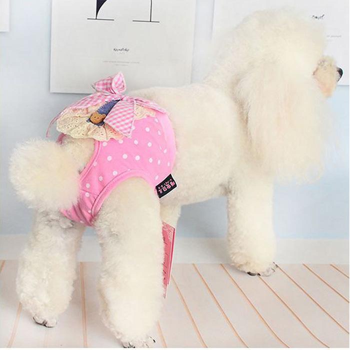 犬 マナーパンツ サニタリーパンツ マナーバンド オムツカバー ドッグウェア 犬の服 服 リボン ドット クマ しつけ マーキング防止 トイレ 介護｜sevenbridge｜08