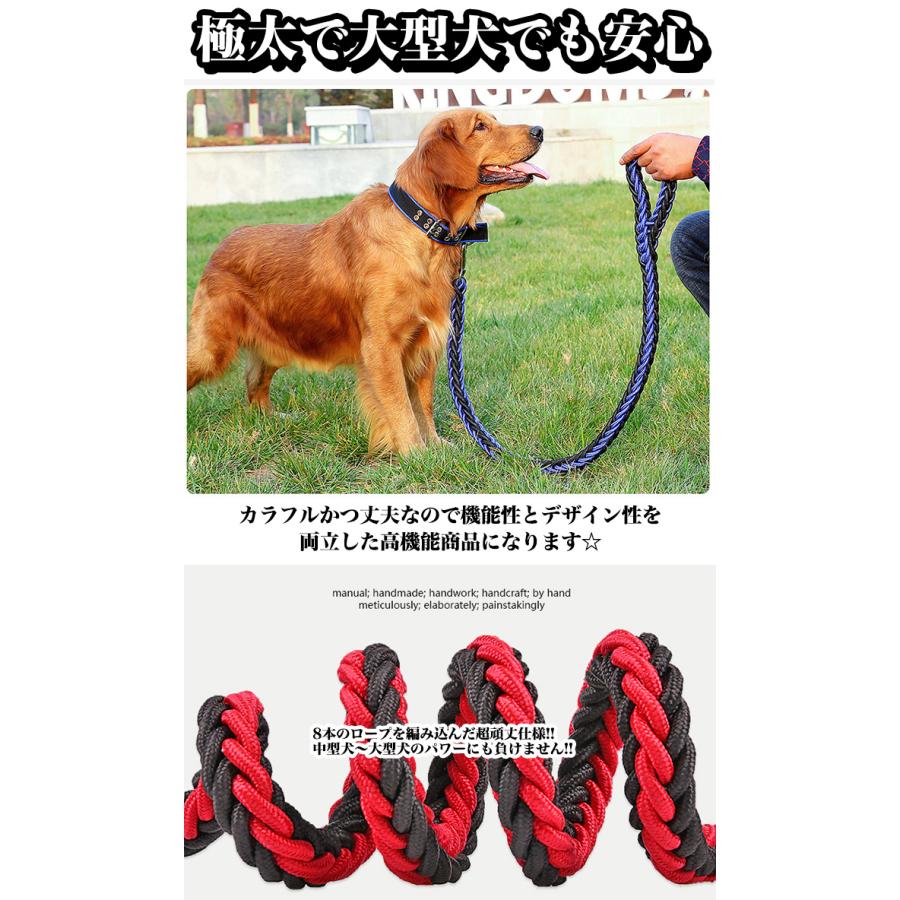 犬 首輪 極太 リード 2点セット 頑丈 首や喉に優しい ペット ドッグ