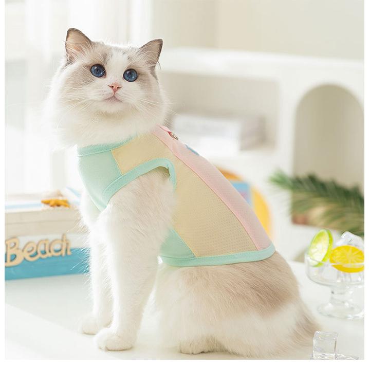犬 猫 濡らして ひんやり 素材 冷感服 パステルカラー 接触冷感 吸収速