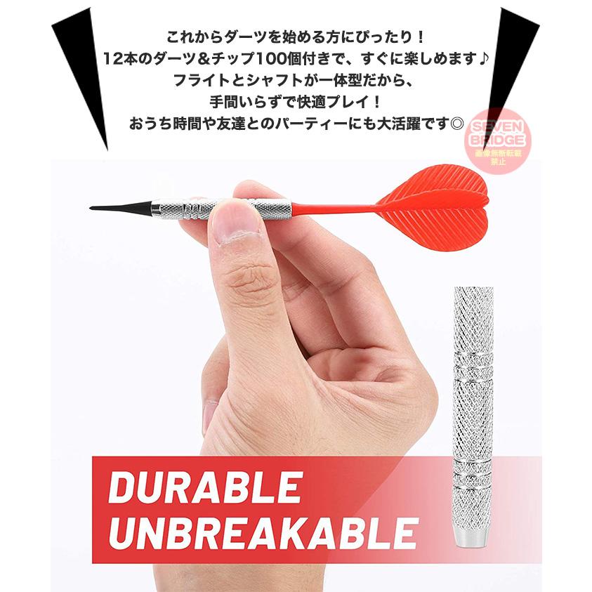 ダーツ 矢 ハウスダーツ 12本セット チップ100個付 シャフト フライト