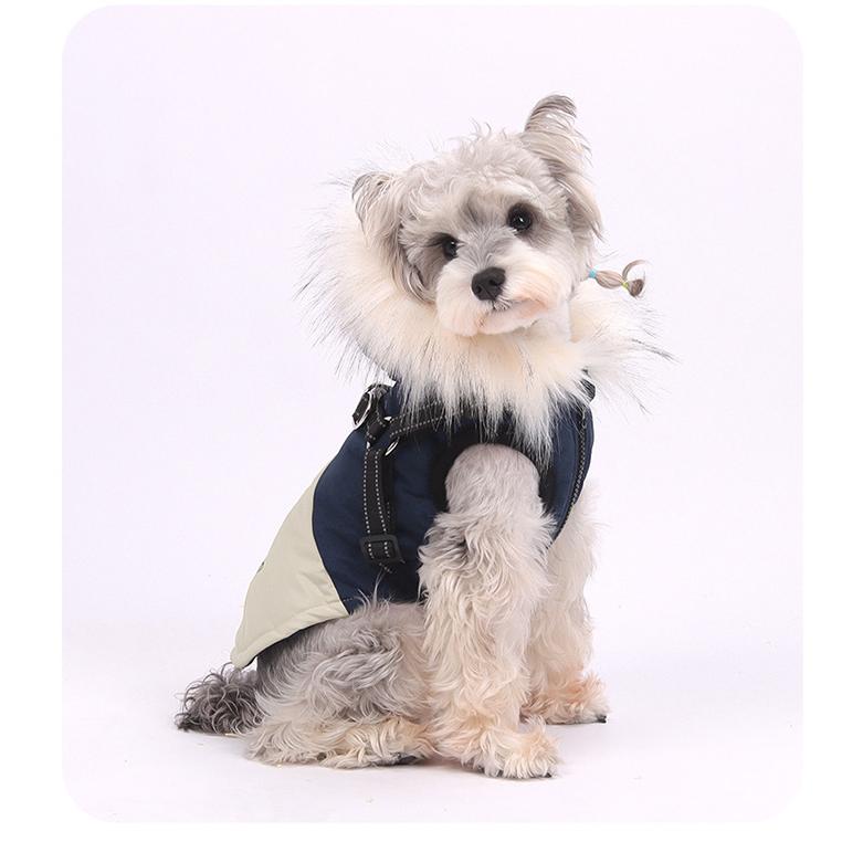 犬 犬服 超暖か ジャケット ハーネス 一体型 高保温 グラフェン発熱