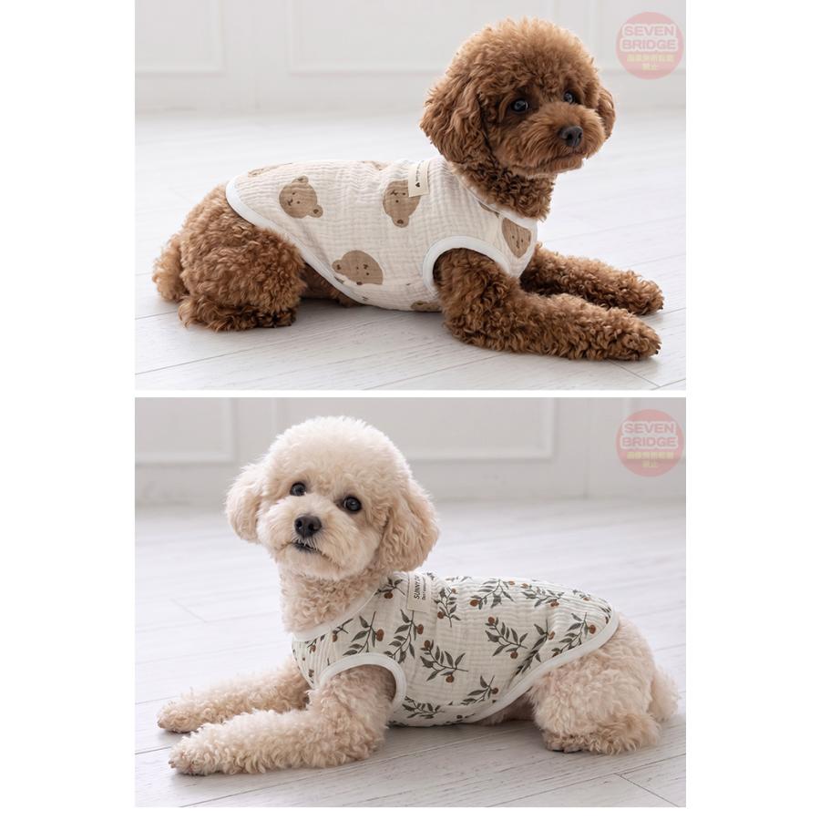 犬 猫 服 春 夏 犬服 犬の服 タンクトップ ガーゼ調 涼しい やわらか綿