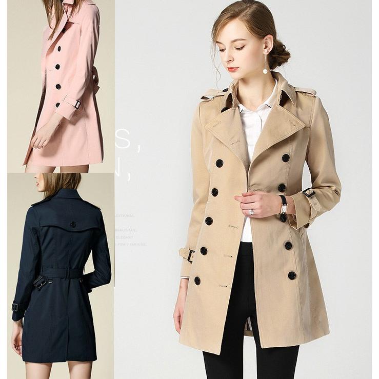 トレンチコート レディース 30代 40代 50代 上品 きれいめ ミリタリーコート スプリングコート アウター 上着 無地 通勤 Ol ミディアム丈 ゆったり Lc Sevencat 通販 Yahoo ショッピング