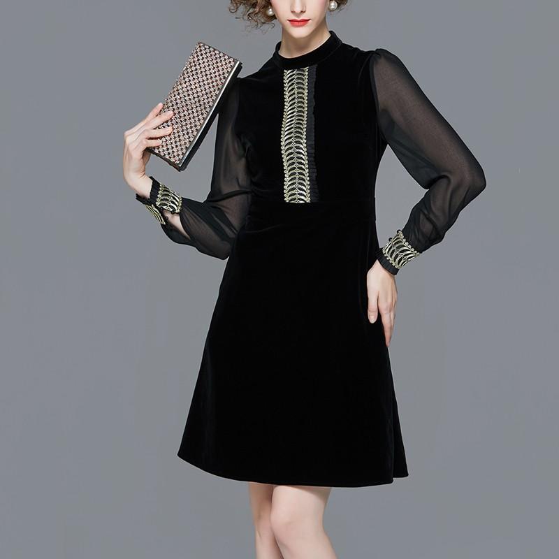 ワンピース ドレス ミセス 40代 50代 30代 レディース 新作 上品 春 秋 冬 きれいめ 最新刊 刺繍 柄 Aライン Mサイズ 体型カバー スリムフィット 長袖 Lw Sevencat 通販 Yahoo ショッピング