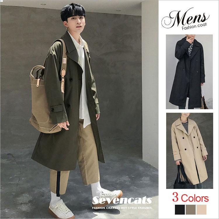 トレンチコート メンズ ロングコート アウター Pコート ダブル ジャケット 無地 ピーコート おしゃれ 送料無料 Sc Abwf112 Seven Cats 通販 Yahoo ショッピング