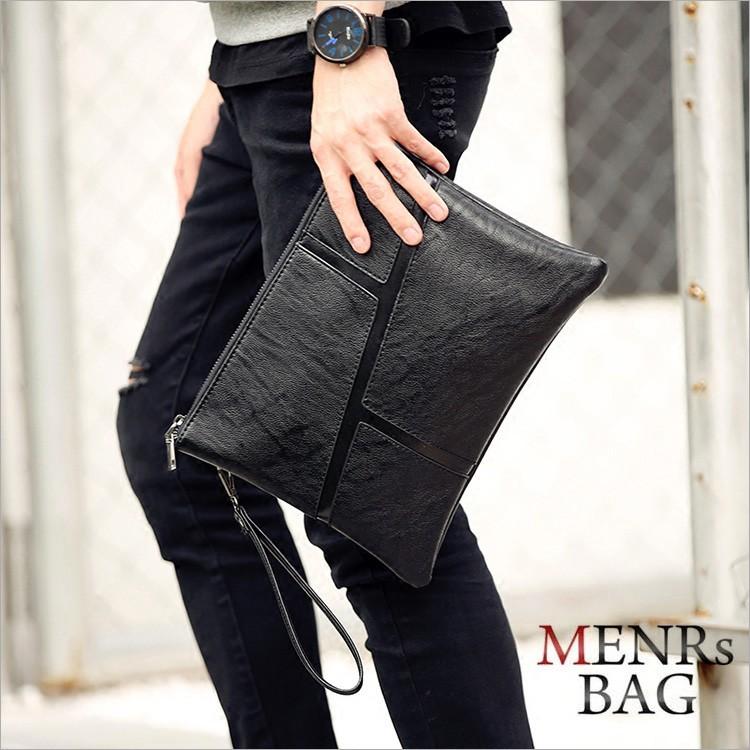 割引 クラッチバッグ メンズ ビジネスバッグ 持ち手 メンズバッグ 新作 カジュアルバッグ レザーバッグ Puレザー カバン ブラック 送料無料
