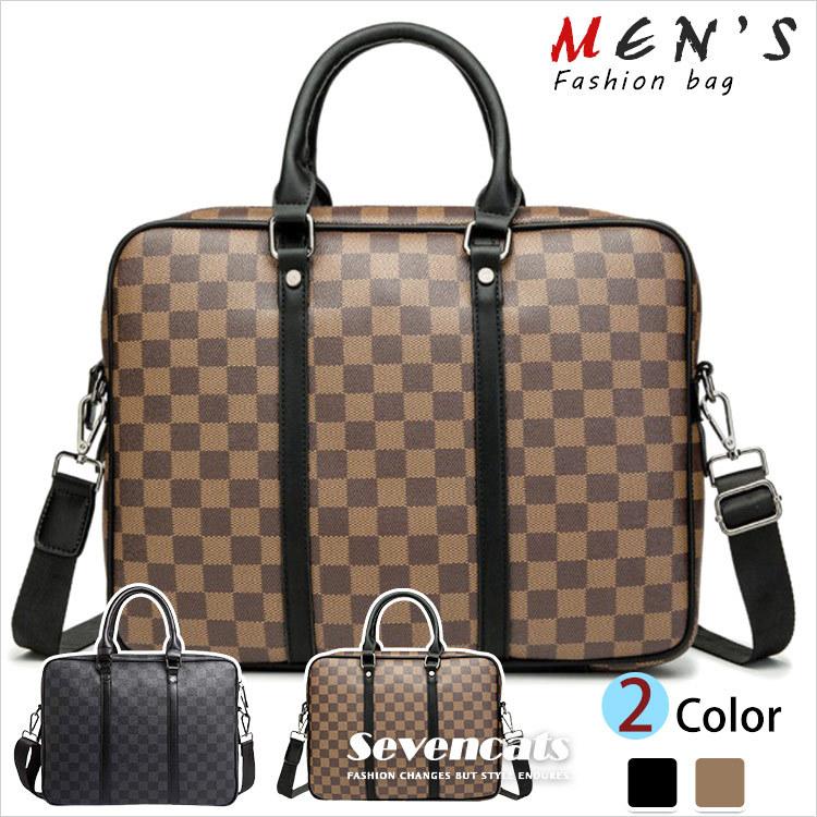パソコンバッグ メンズ ビジネスバッグ チェック柄 カジュアルバッグ 大容量 シンプル ビジネス ショルダーバッグ バッグ 鞄 おしゃれ ファッション 送料無料 Sc Ebb901 Seven Cats 通販 Yahoo ショッピング