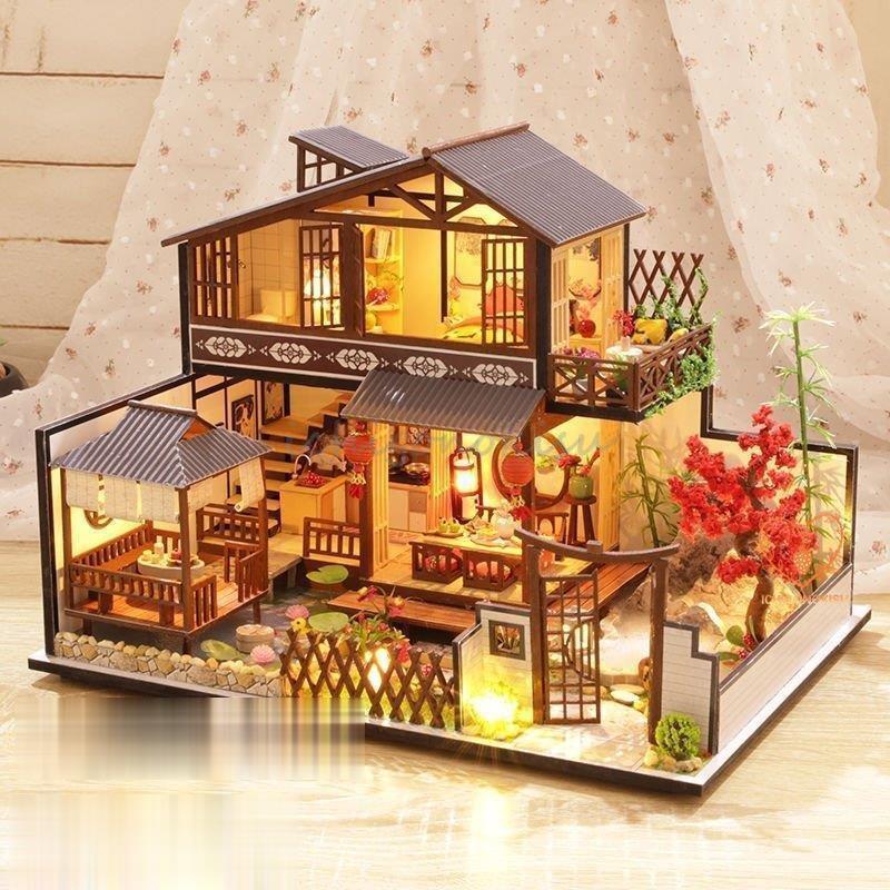 DIY木製ドールハウス林栖谷居ミニチュアコレクションLEDライト 