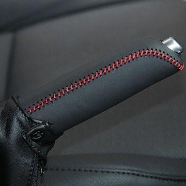 汎用 ハンドブレーキ カバー サイドブレーキ【 黒赤ステッチ 】 高級本