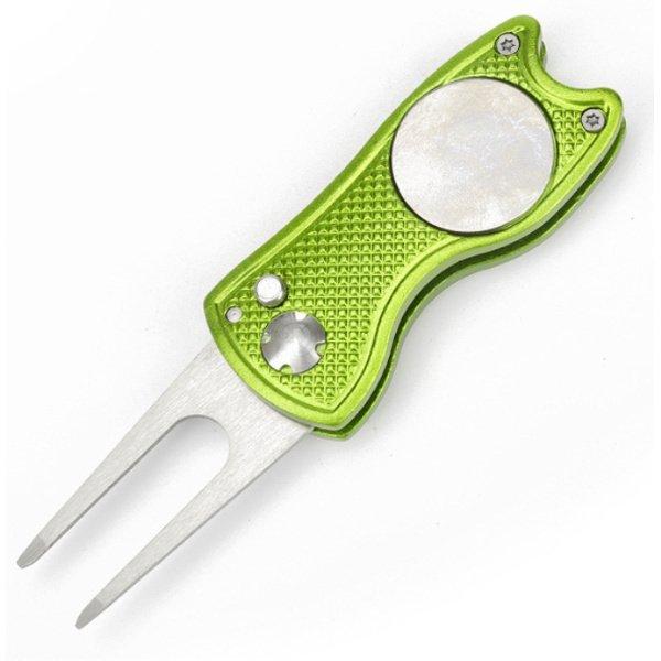 グリーンフォーク ゴルフフォーク マーカー付き 折りたたみ式 グリーン