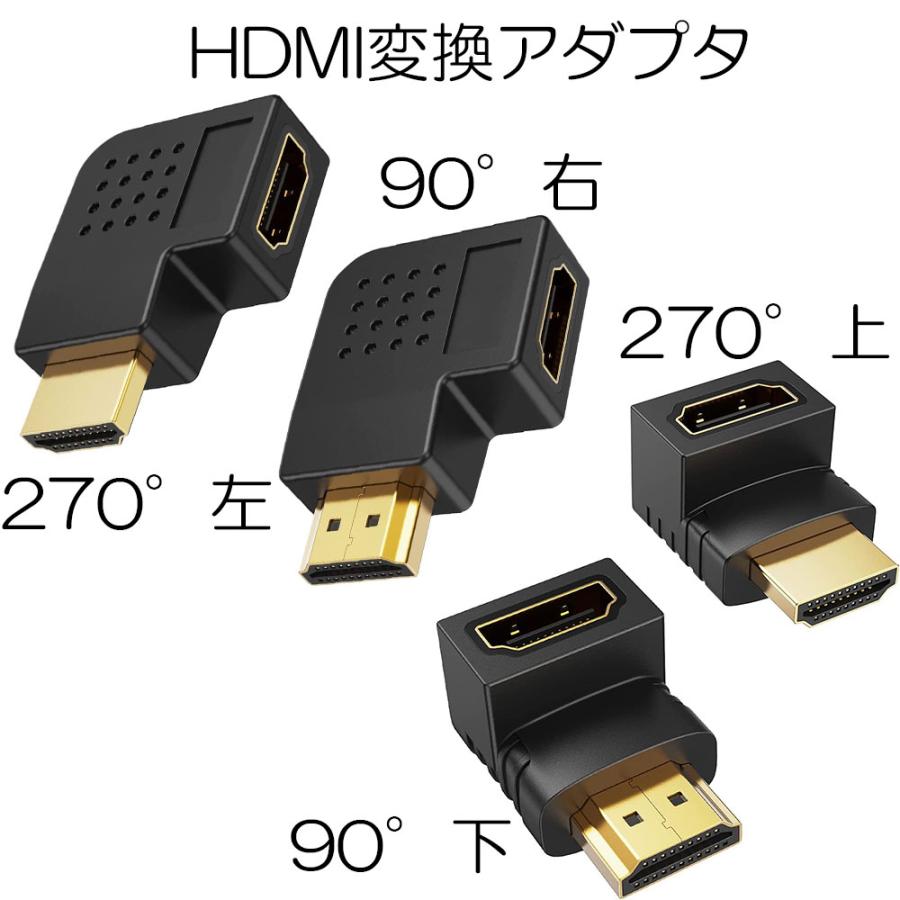 HDMI L型 上向き 下向き 右向き 左向き 変換 アダプタ コネクタ 4K 金メッキ 上 下 右 左 90度 270度｜sevenfox｜06
