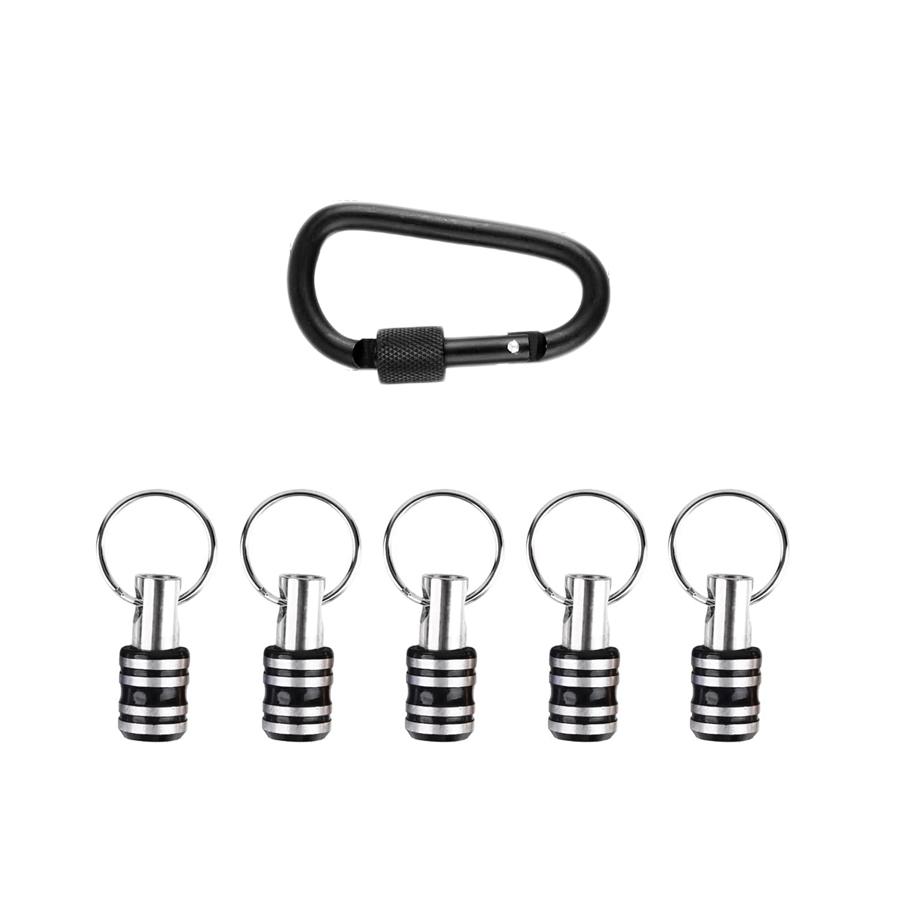 ビットホルダー カラビナ付き 5本セット ソケットビット 引き上げ式